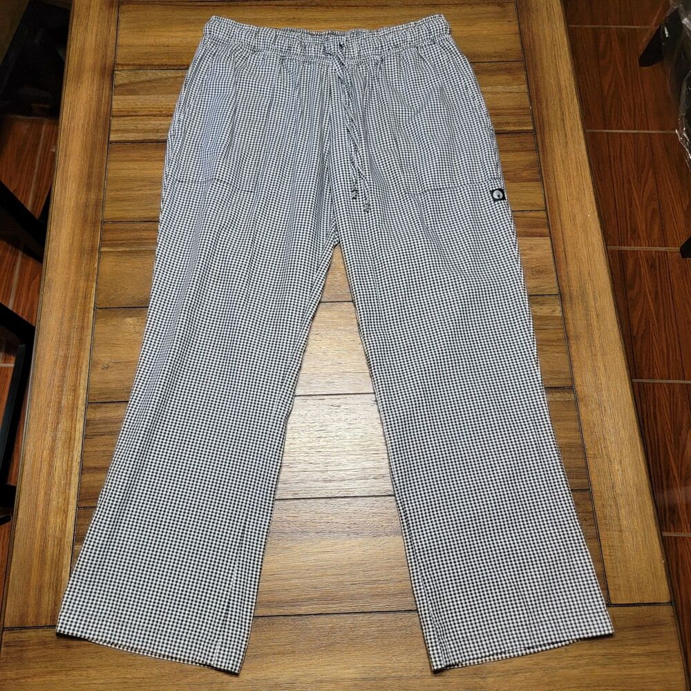 Chef Works B&W Checkered Unisex Chef Uniform Pants - Size XL